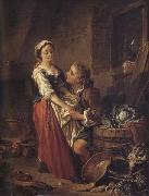 Francois Boucher The Beautiful Kitchen-Maid Spain oil painting artist
